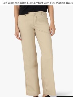 Lee Women’s Ultra Lux Comfort Wide-Leg Trousers in Light Beige. NWT